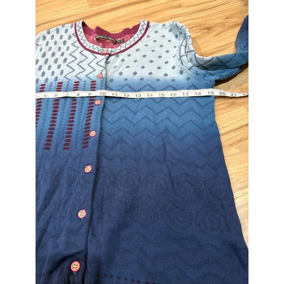 Gudrun Sjoden Cotton Multicolor Gradient Sweater Cardigan Size M - Picture 6 of 7